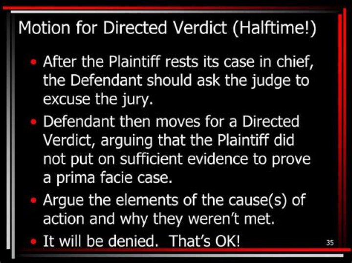 Can plaintiff move for a directed verdict