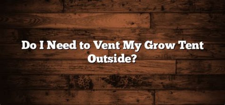Do I need to vent my grow tent outside
