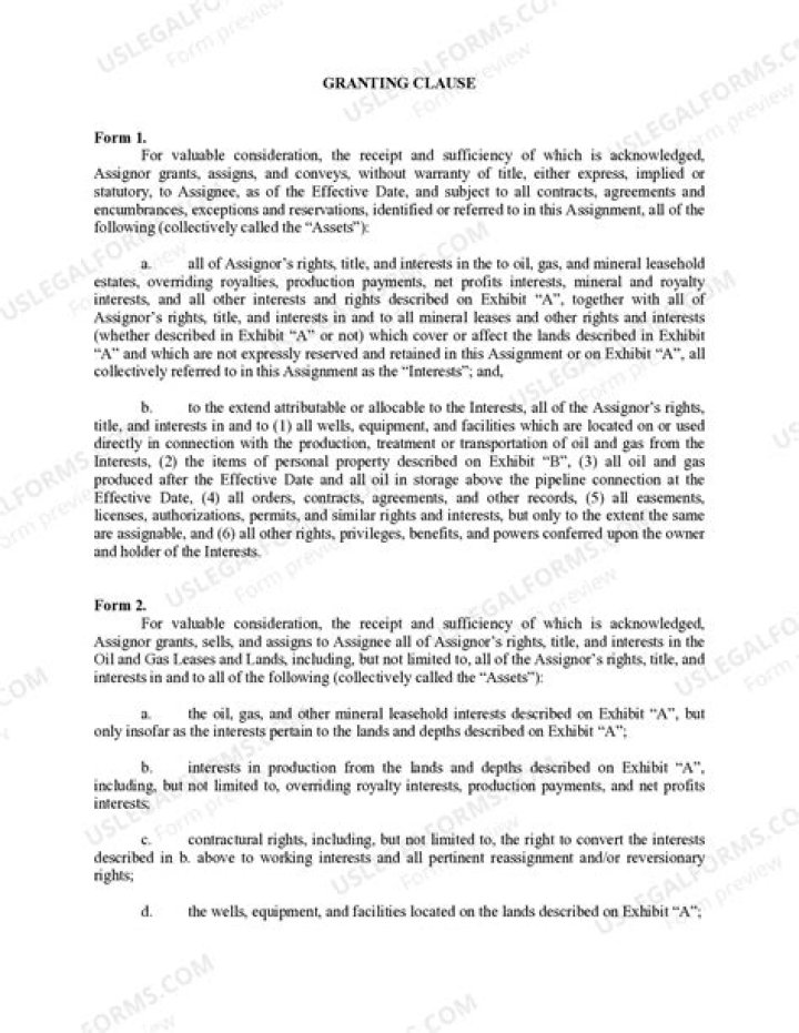 Does the granting clause in itself convey the title