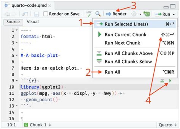 How do I run a command in R studio