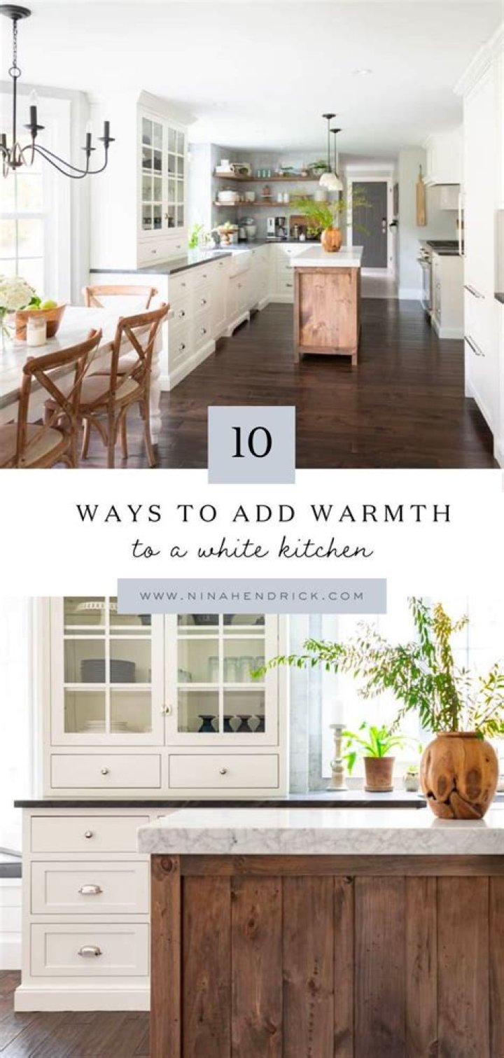 How do you add warmth to an all white kitchen