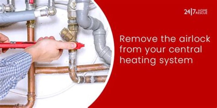 How do you clear an airlock in a central heating system?