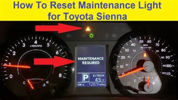 How do you reset the maintenance light on a 2015 Toyota Sienna