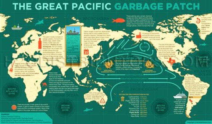 How does the Great Pacific Garbage Patch affect fish