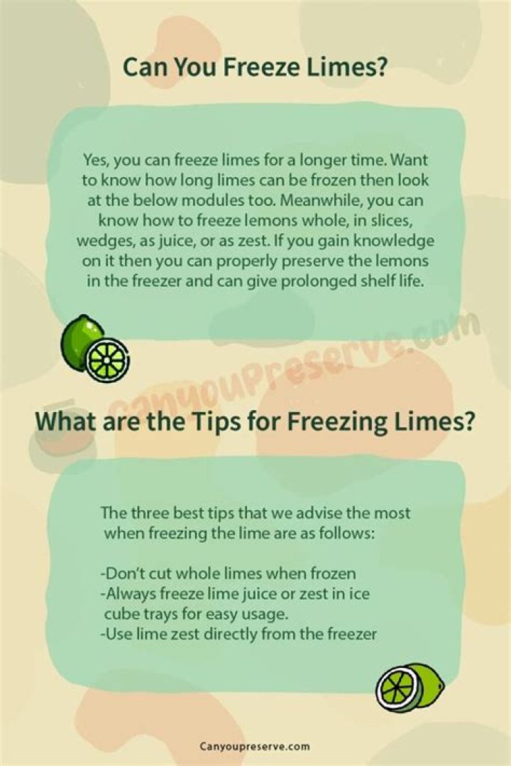 How long can you freeze lemons and limes for