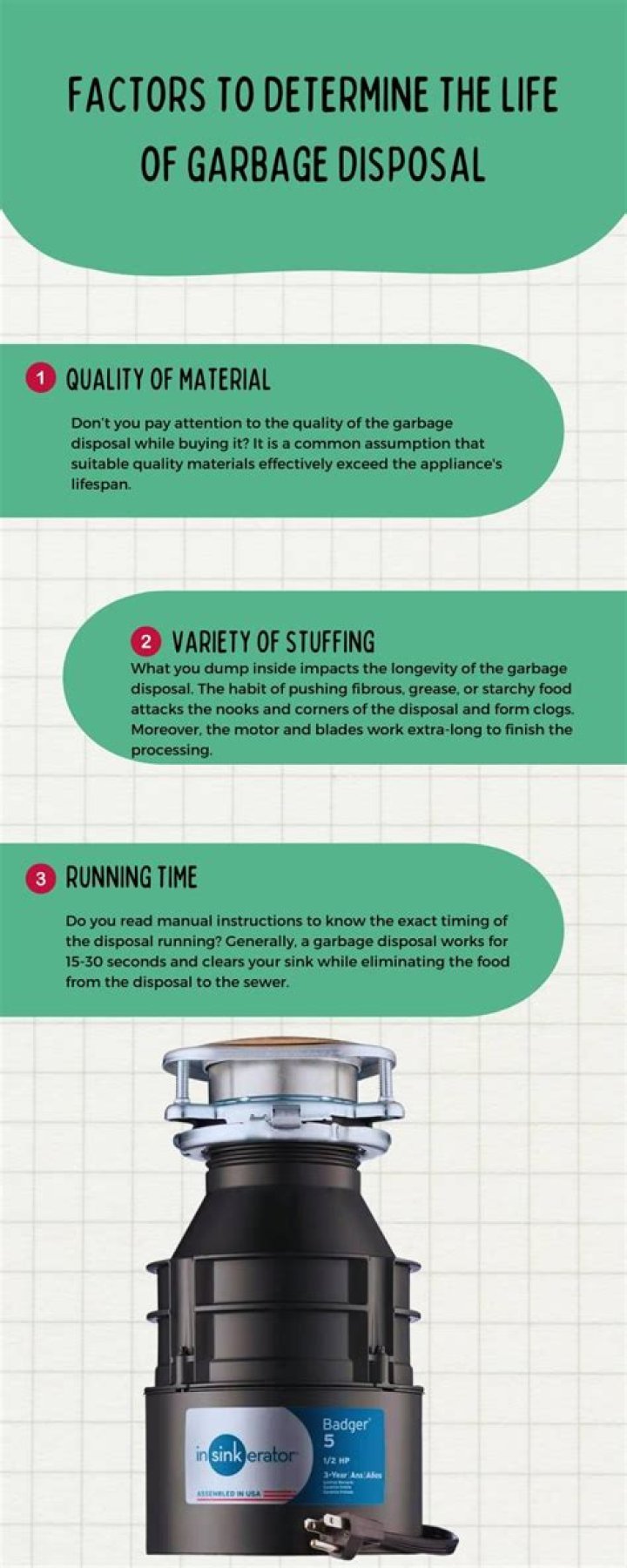 How long does a garbage disposal usually last?