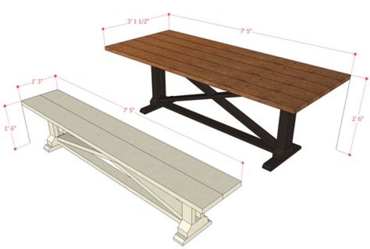 How wide should a dining table bench be