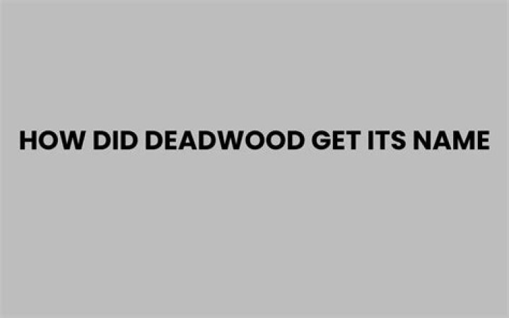 Question: How Did Deadwood Get Its Name