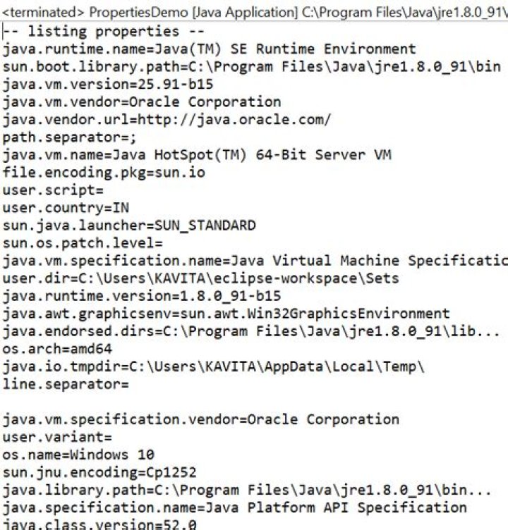 What are system properties in Java