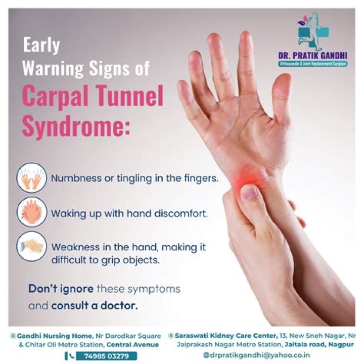 What are the early symptoms of carpal tunnel