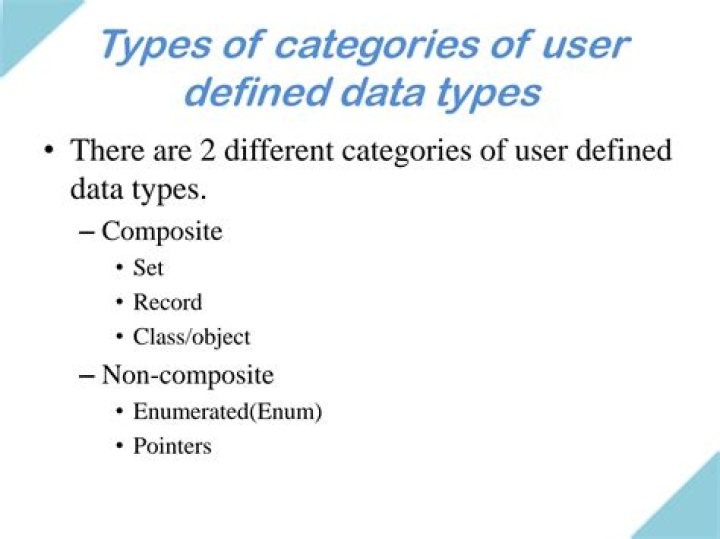 What are user defined data types