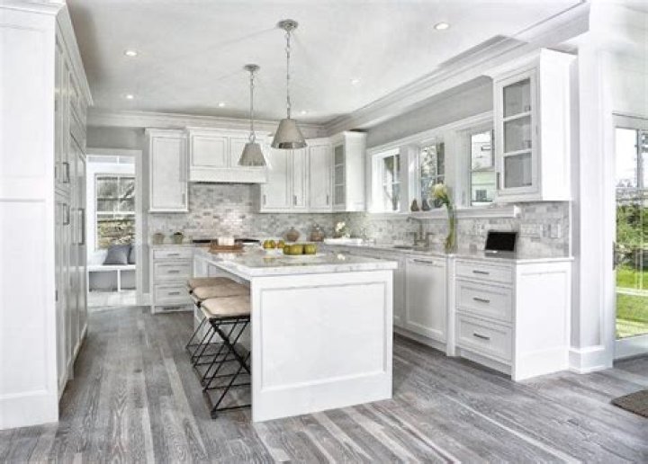 What color floor goes with GREY cabinets