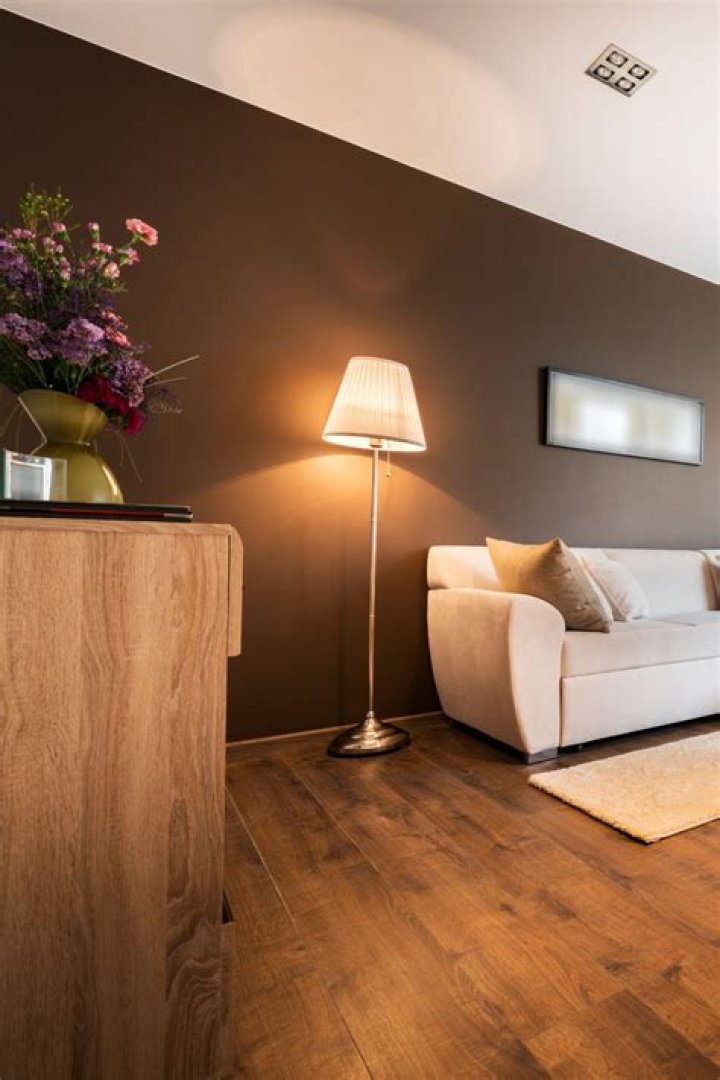 What color walls go with brown floor