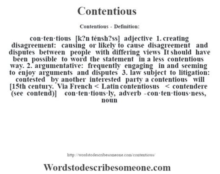 What is a contentious statement