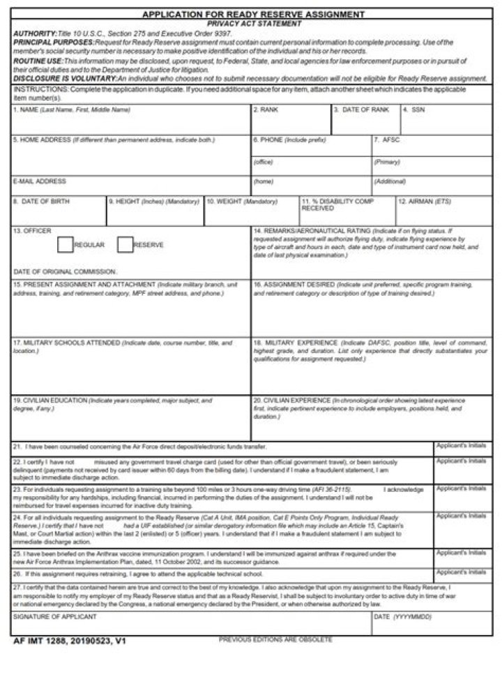 What is an AF Form 9