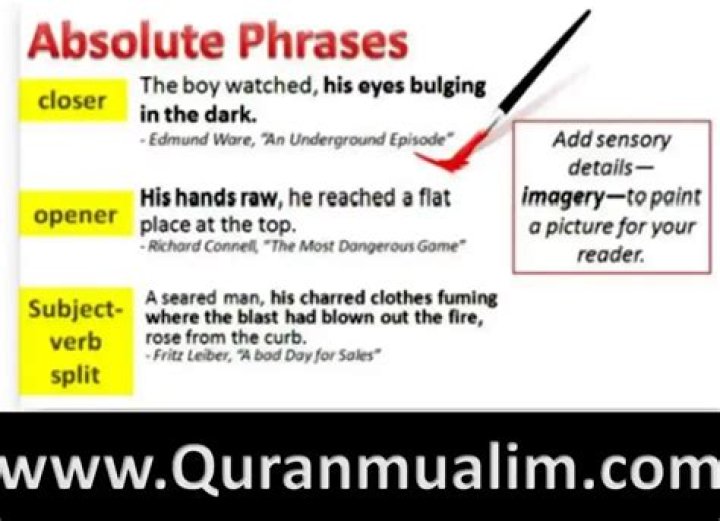 What is an example of an absolute phrase