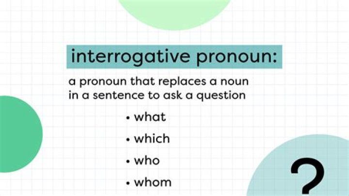 What is an interrogative pronoun