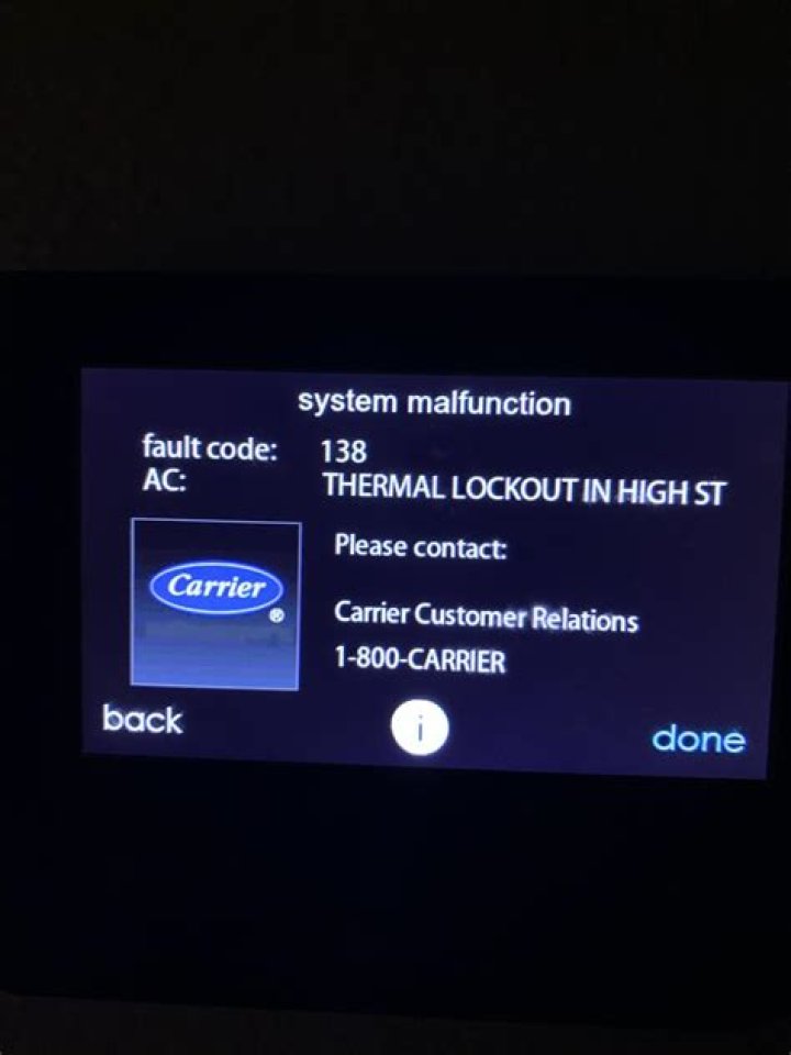 What is Carrier Infinity fault code 84?