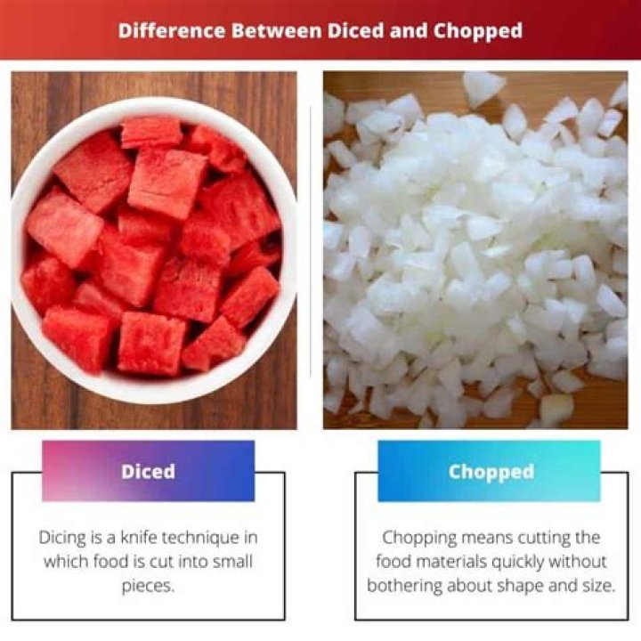 What is difference between chopped and diced