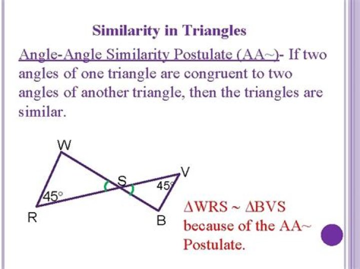 What is the AA Similarity Theorem