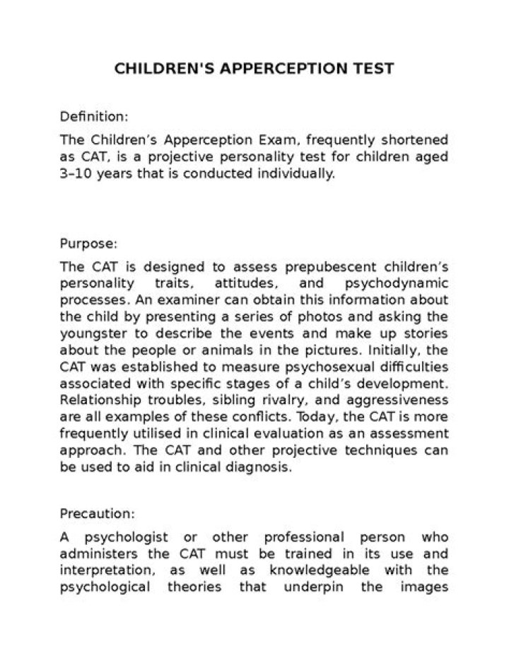 What is the Childrens Apperception Test