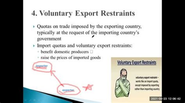What is the purpose of a voluntary export restraint