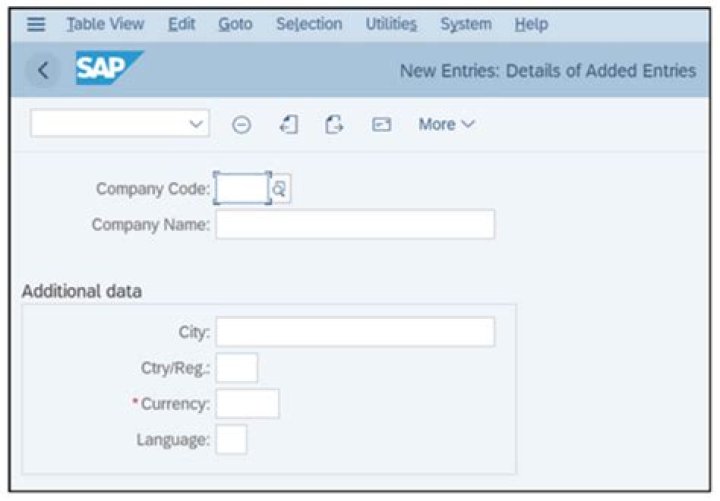 What is the table for company code in SAP