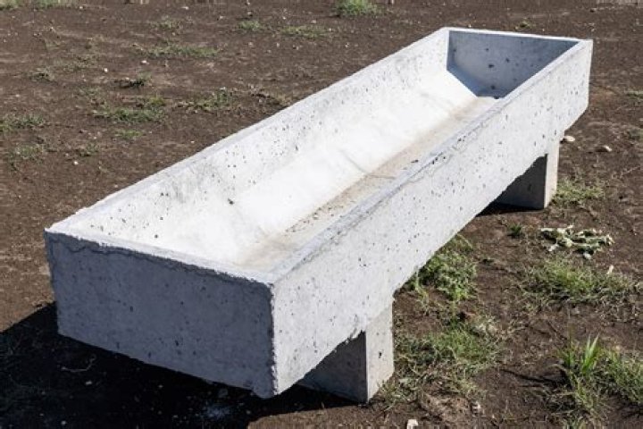 What kind of concrete is used for livestock troughs?