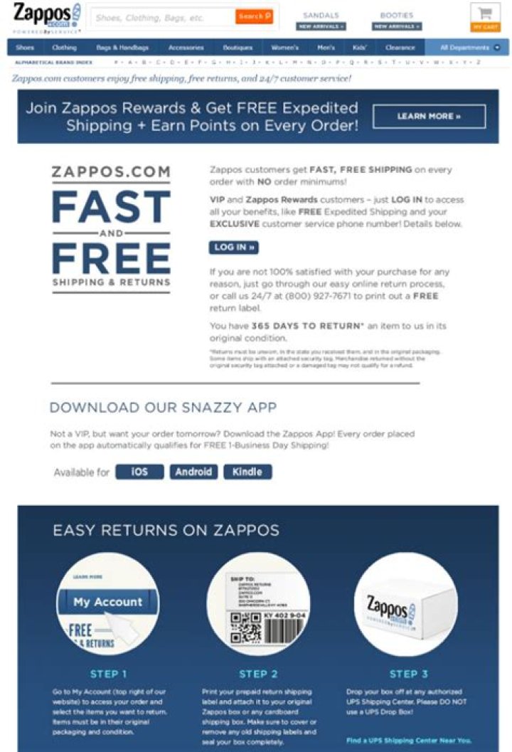 What time does Zappos ship