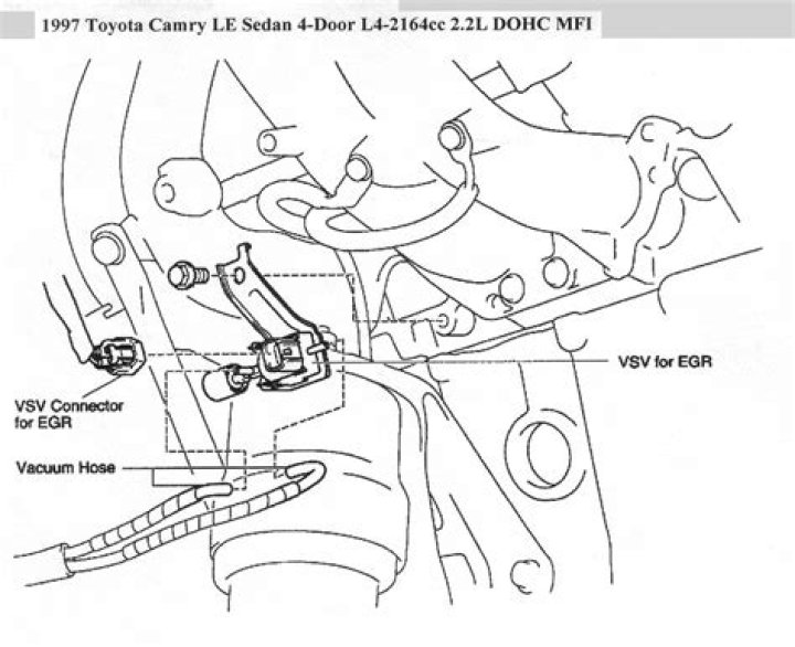 Where is the EGR valve on a 1999 Toyota Camry