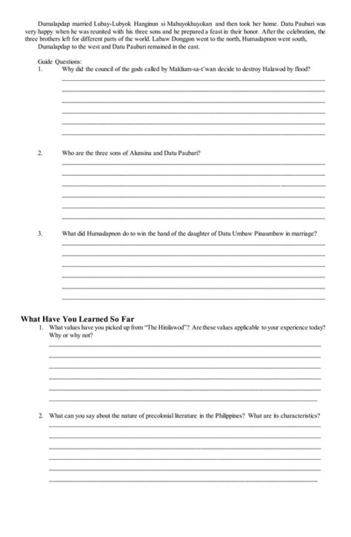 Who are the three sons of Alunsina and Datu Paubari